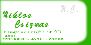 miklos csizmas business card